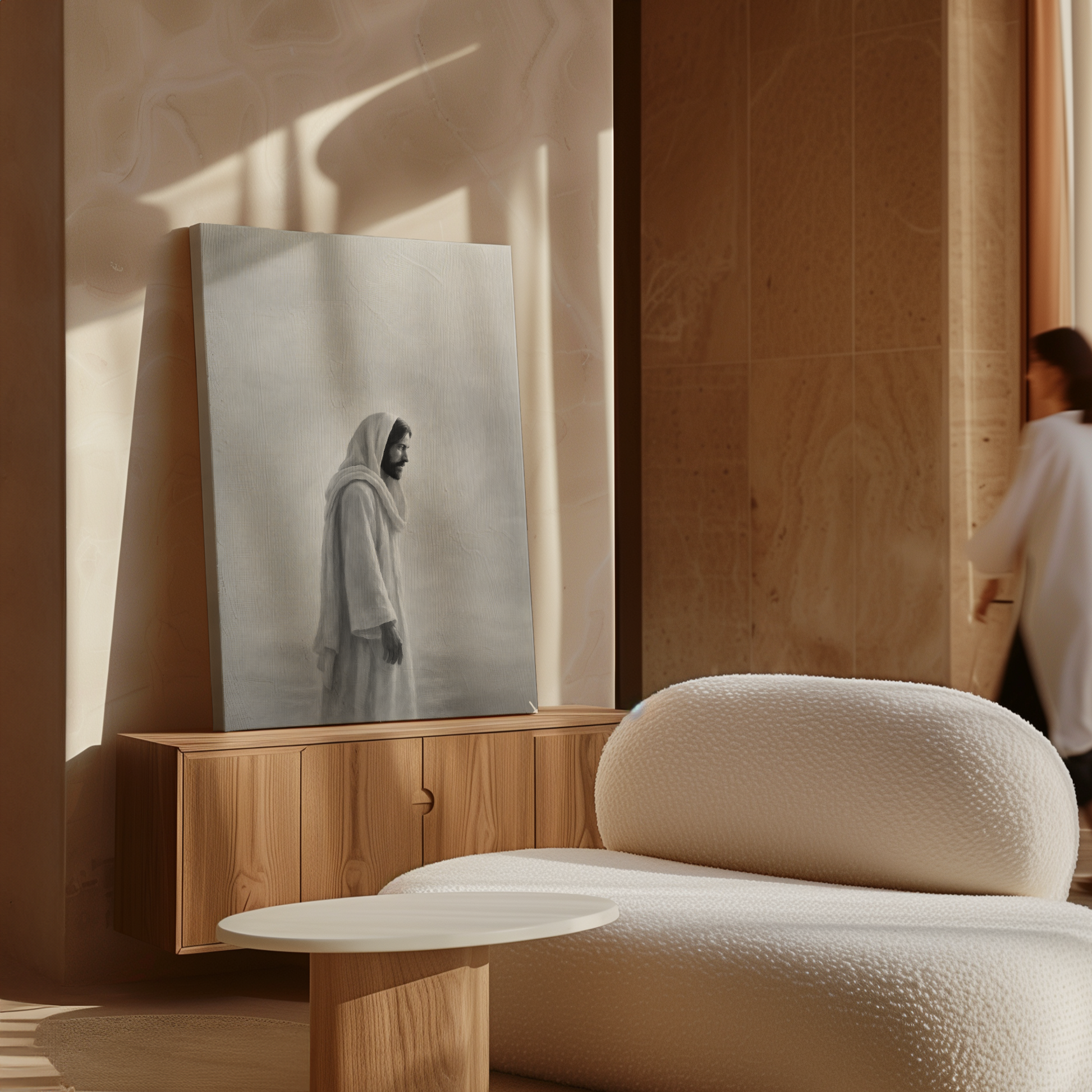 The Living Christ B&W - Canvas