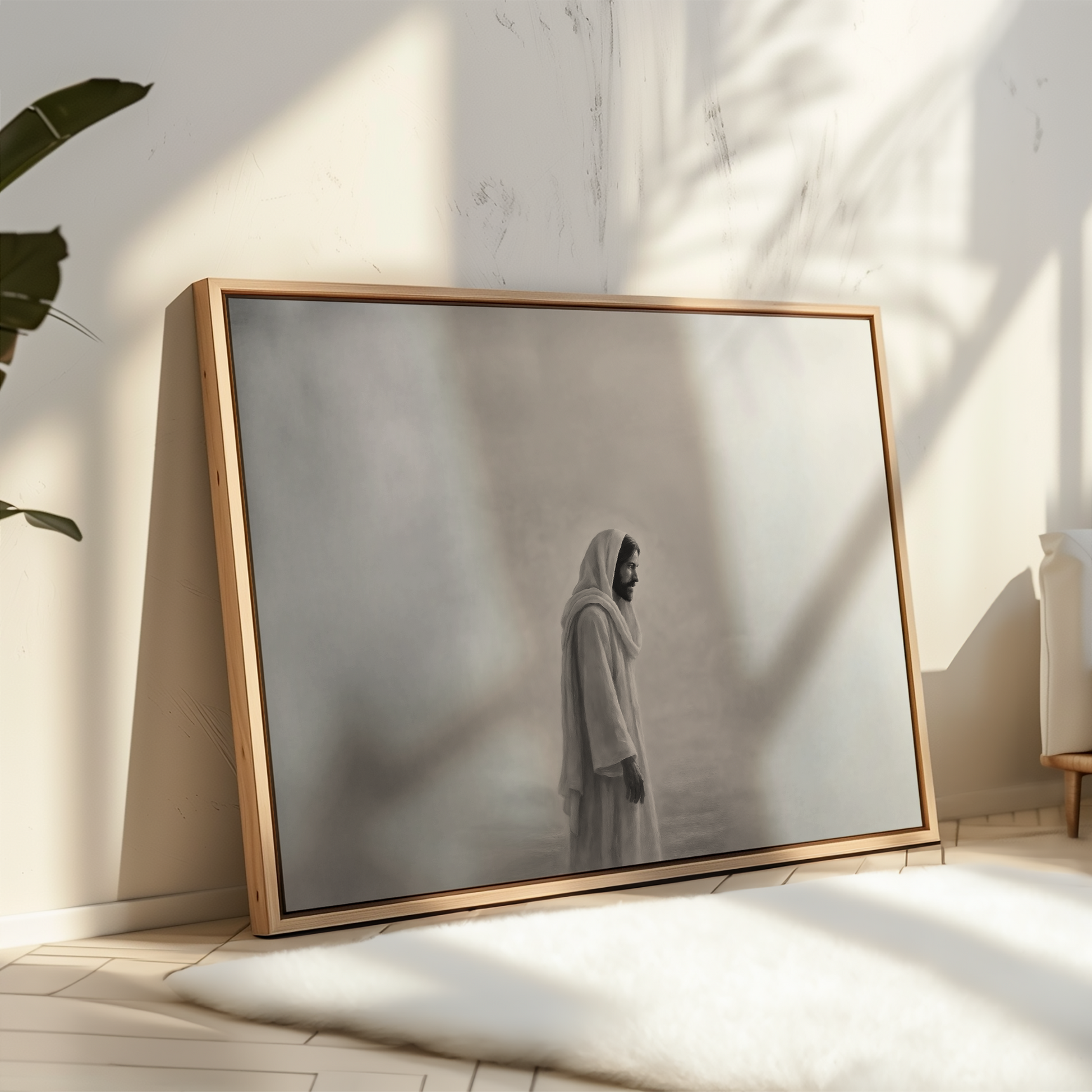 The Living Christ B&W - Canvas