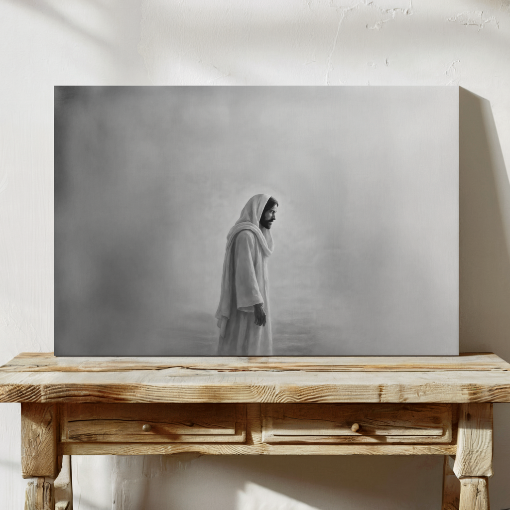 The Living Christ B&W - Canvas
